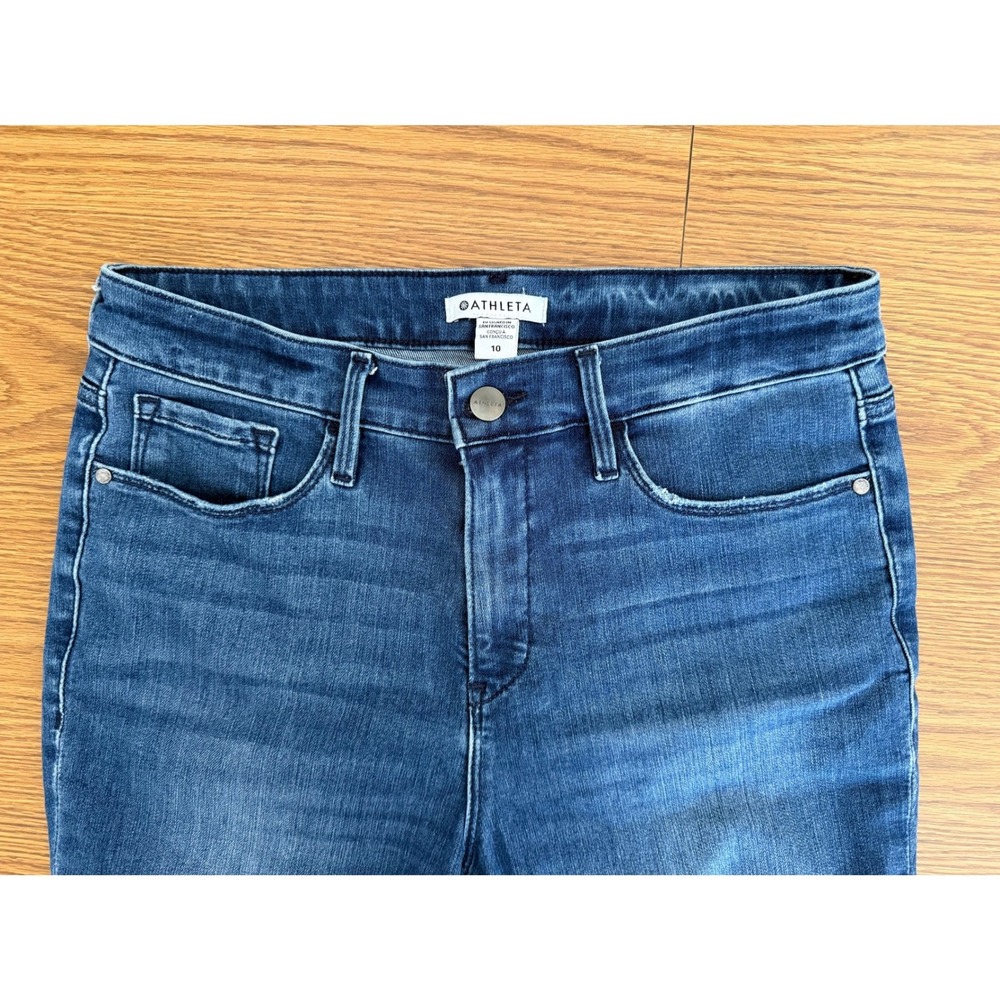 Athleta Sculptkek Ultra Skinny Jeans True Blue High Rise Denim Womens 10